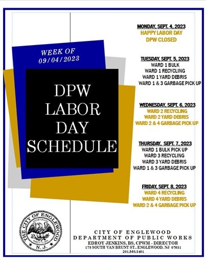 DPW Labor Day Schedule