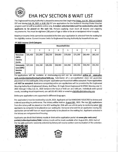 EHA HCV Section 8 Wait List