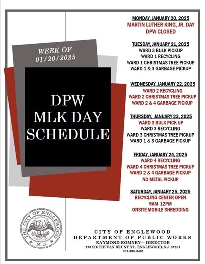 DPW MLK Day Holiday Schedule