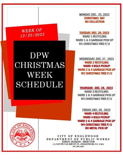 DPW Holiday Schedule