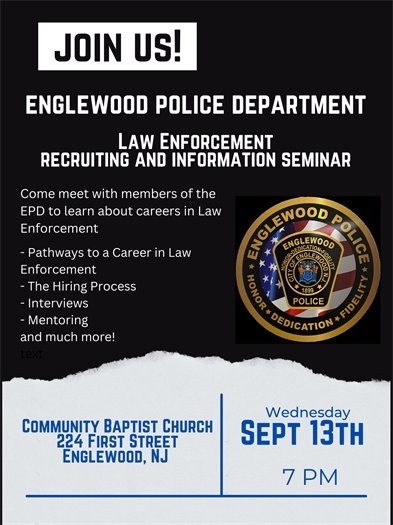 Englewood Police Department Law Enforcement Recruiting and Info Seminar