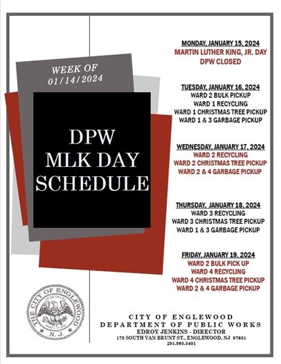 DPW Holiday Schedule