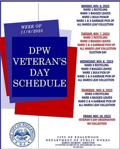 DPW Veteran's Day Schedule