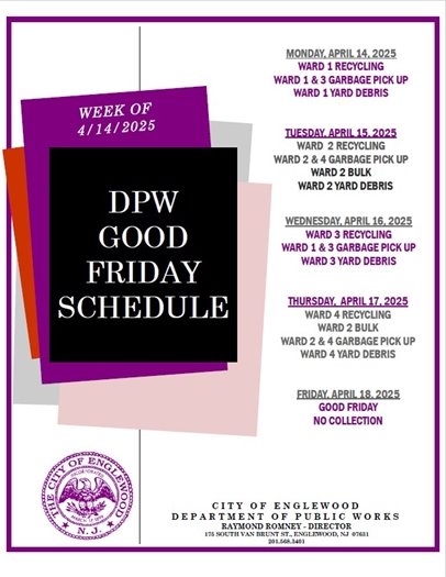 DPW Good Friday Schedule