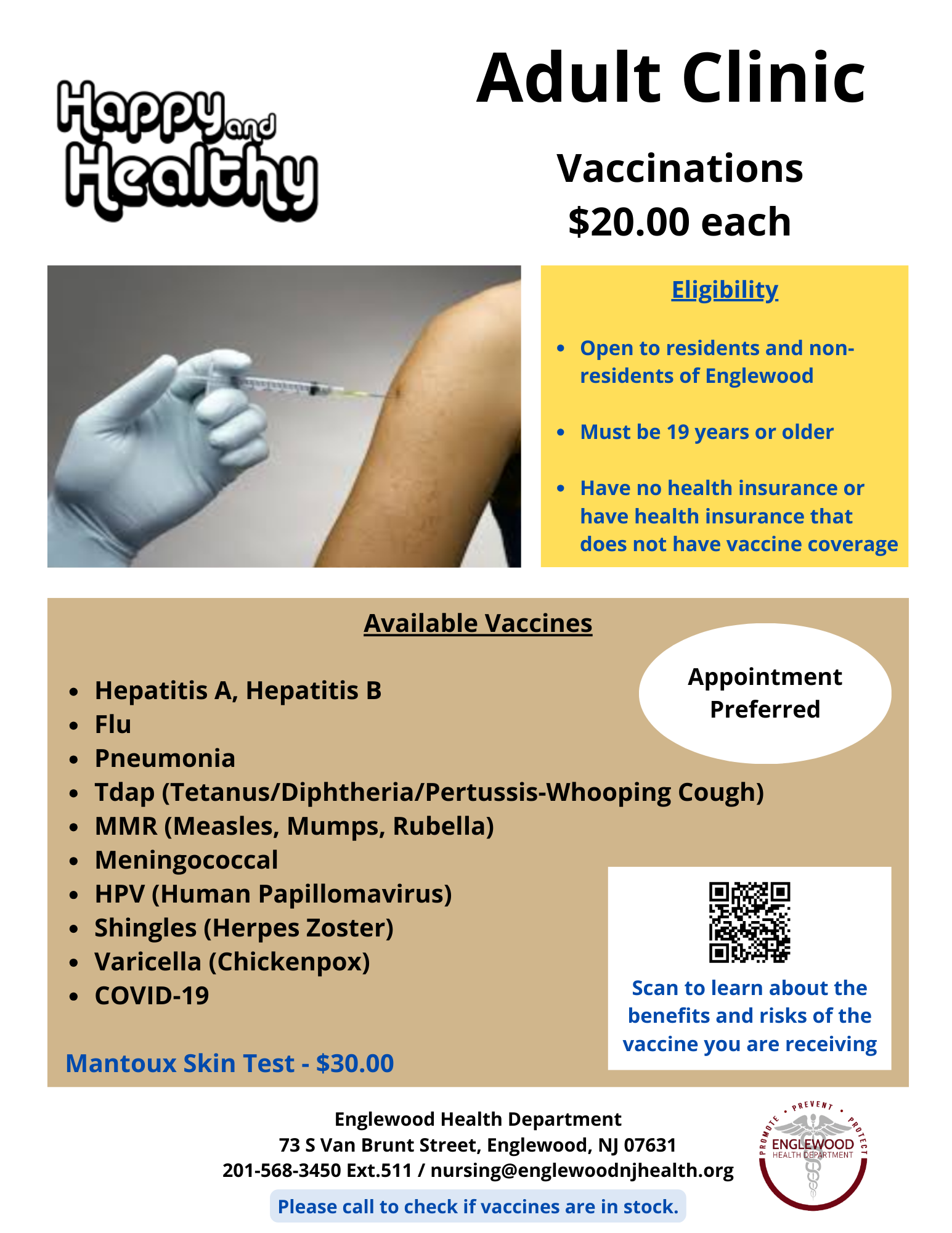 Adult Clinic flyer-April 2025-Eng.