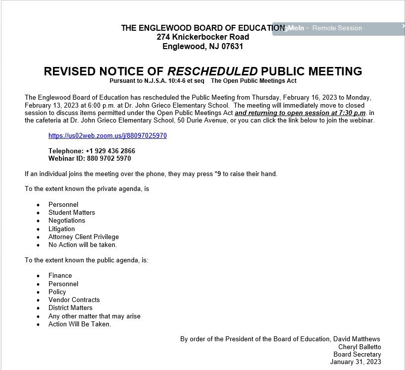 Revised Notice of Rescheduled Public Meeting February 13th (1)
