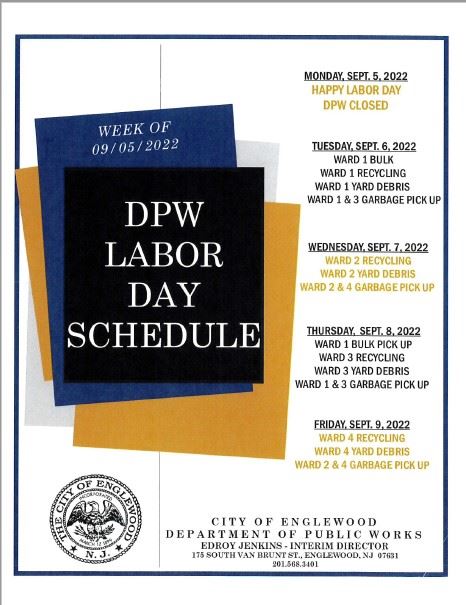 DPW Labor Day Schedule 2022