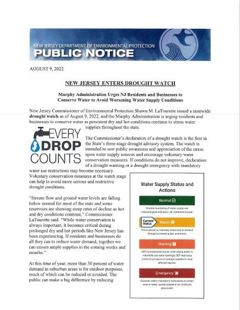 New Jersey Enters Drought Watch Page 1