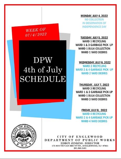 DPW 4th of July Schedule 2022