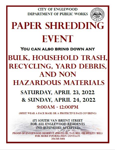 Paper Shredding Event April 2022
