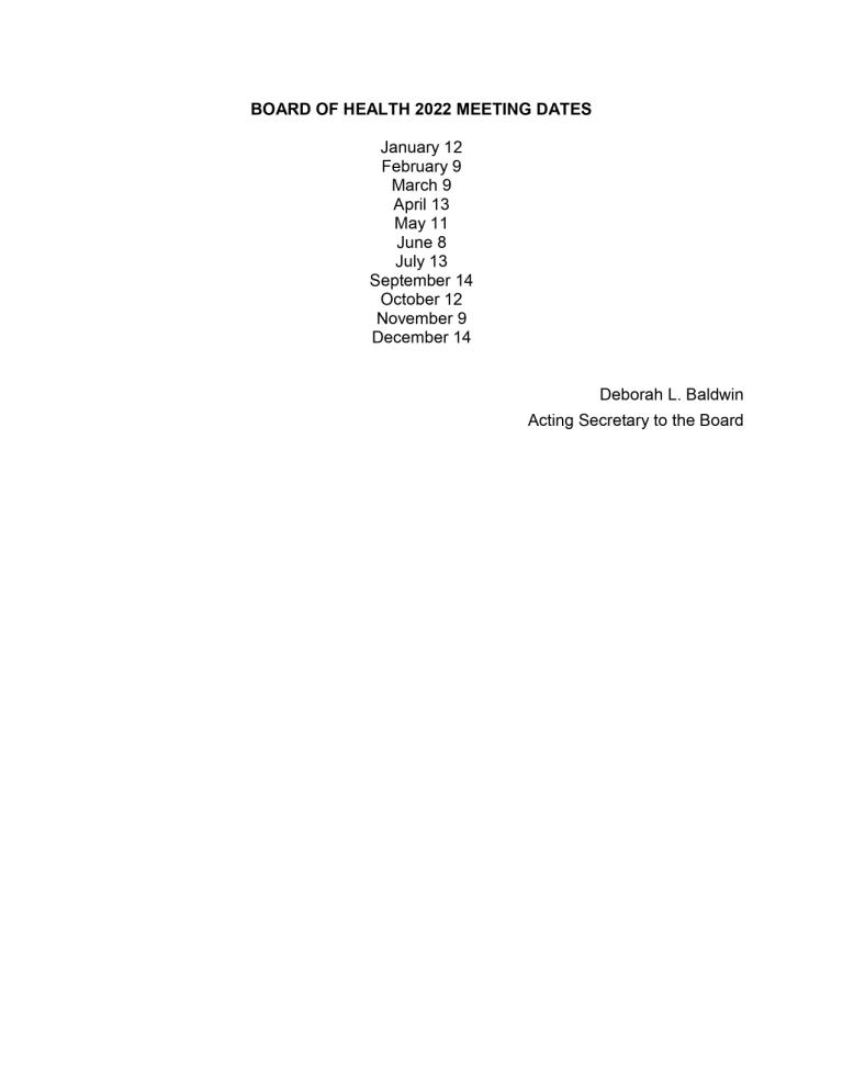 Pub Not 2022 BOH Meeting Dates 2