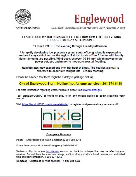 Weather Announcement from City Manager - 10-25-21 Pg. 1