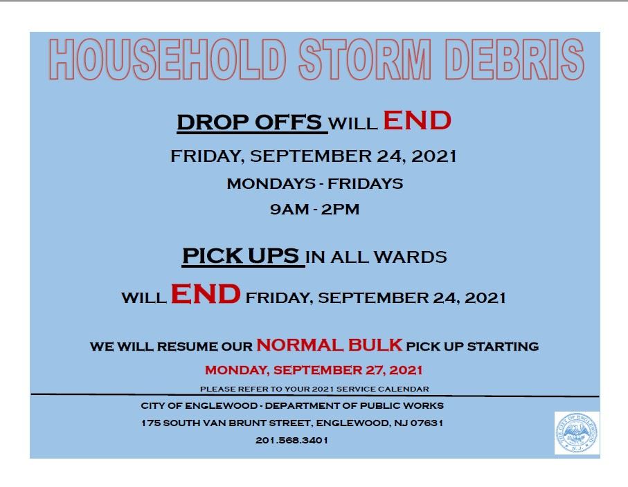 Household Storm Debris End Date