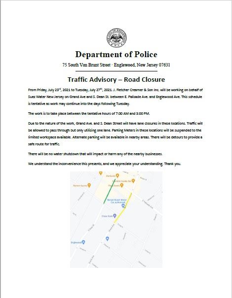 Traffic Advisory - Road Closure