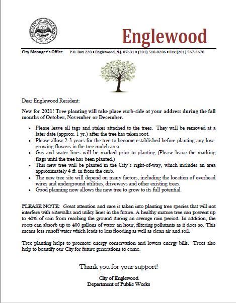 2021 Tree Planting Flyer