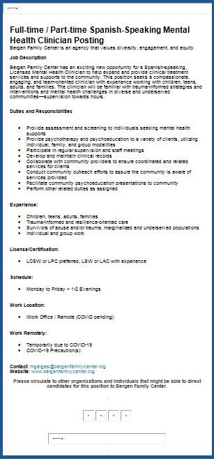 Mental Health Clinician