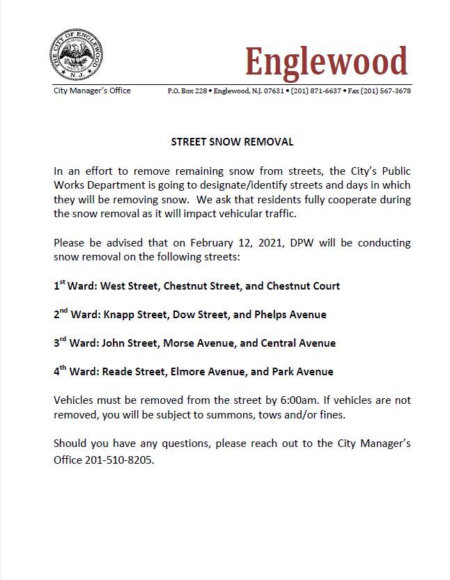 Street Snow Removal - 2-11-21