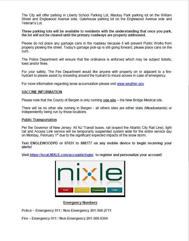 Winter Weather Announcement from City Manager 2-1-21 Pg 2