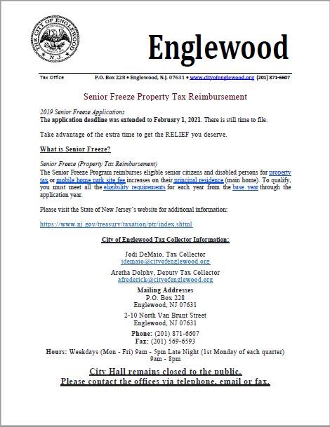 Senior Freeze Property Tax Reimbursement