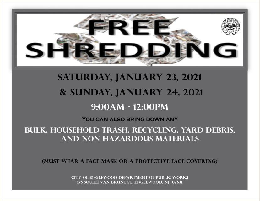 Free Shredding January 2021