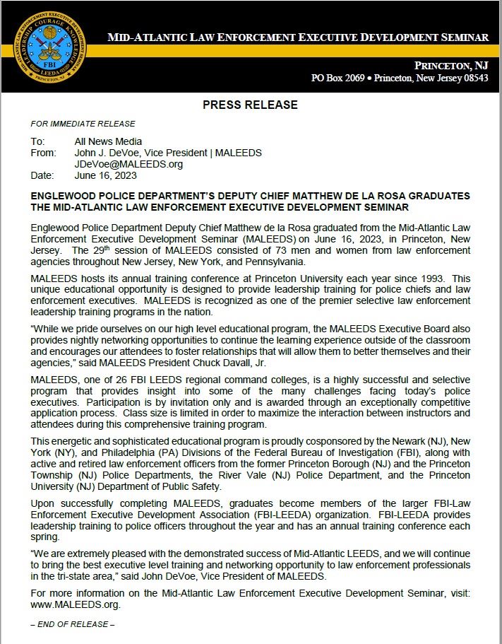 MALEEDS.PRESS.RELEASE.DE LA ROSA