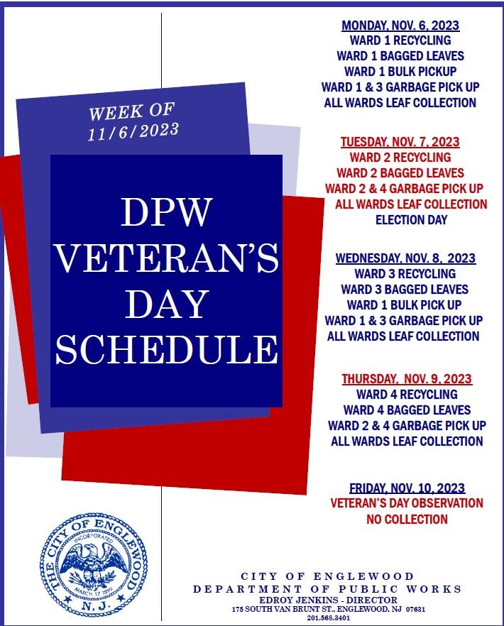 DPW Veterans Day Schedule 2023