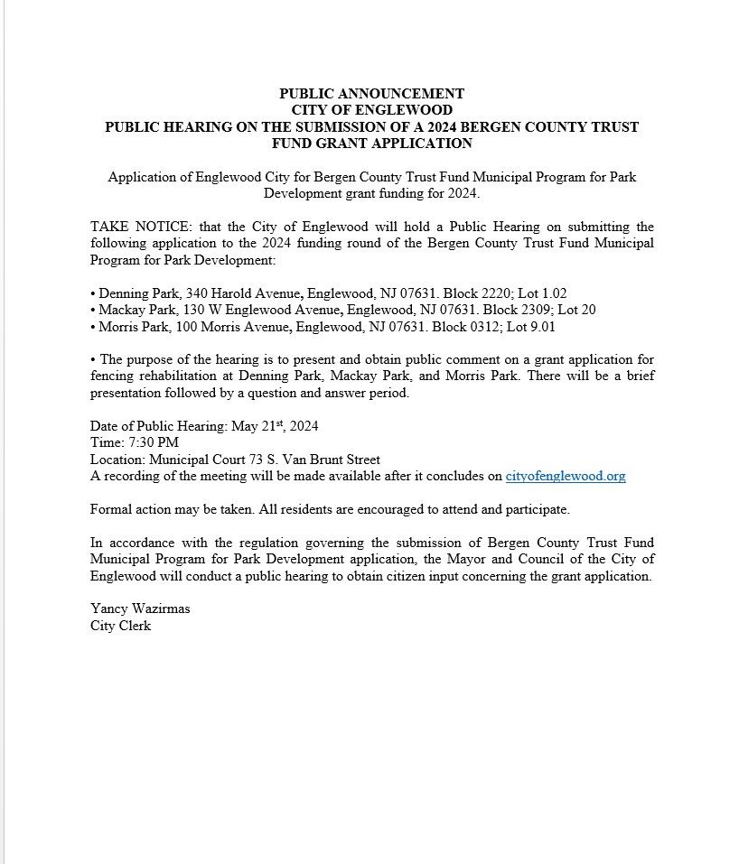 2024 Bergen County Open Space Public Meeting Announcement