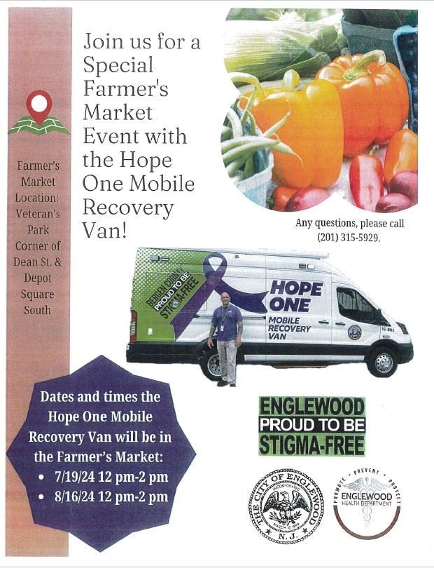 Hope One Mobile Recovery Van at Farmers Market