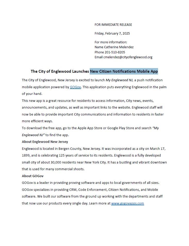 New Citizen Notifications Mobile App