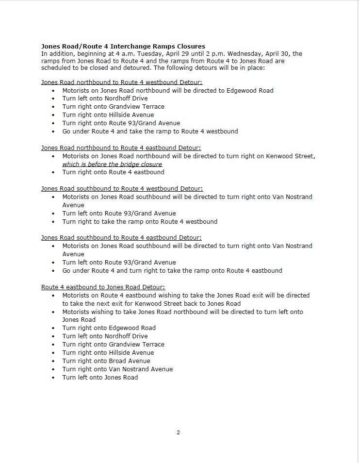 NJ DOT Traffic Advisory - April 29th to April 30th - Page 2