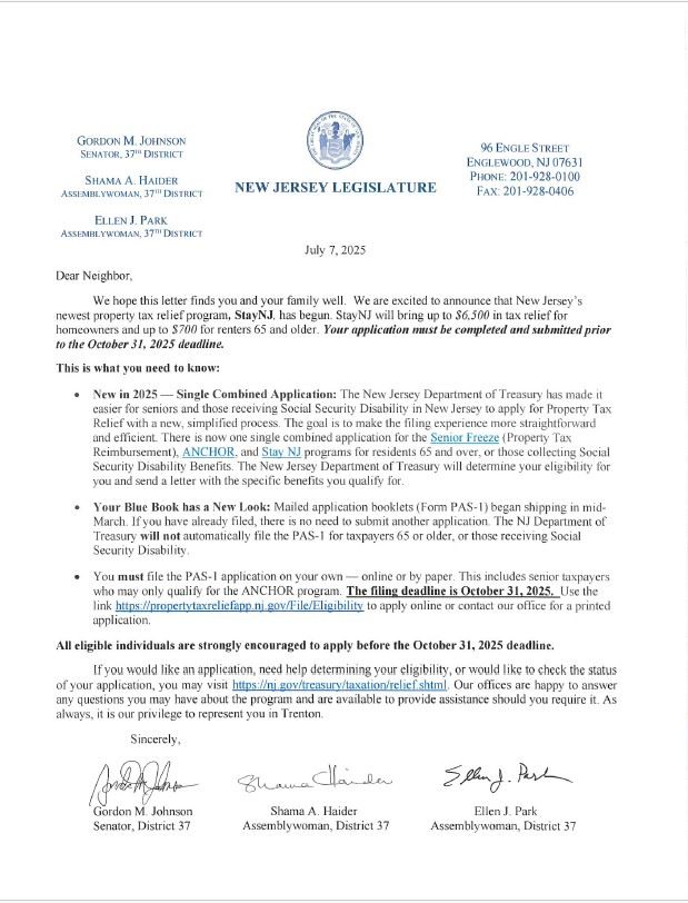 Property Tax Relief Program STAY NJ