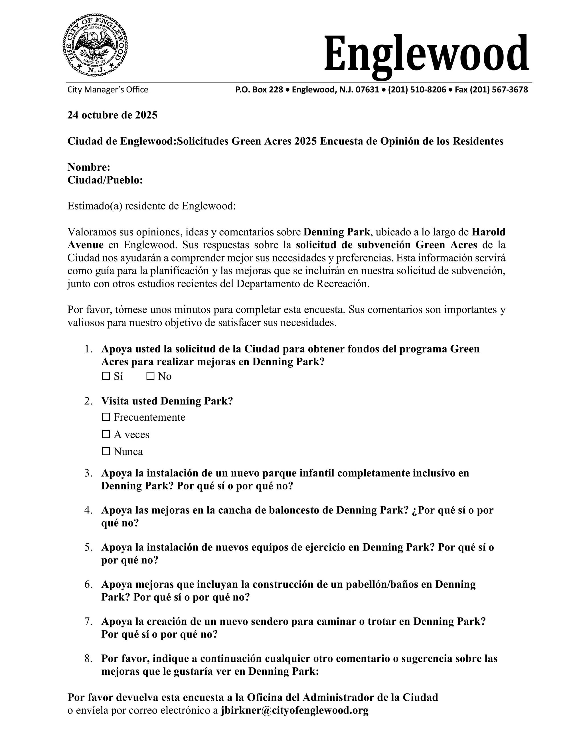 2025 Green Acres Spanish Survey 